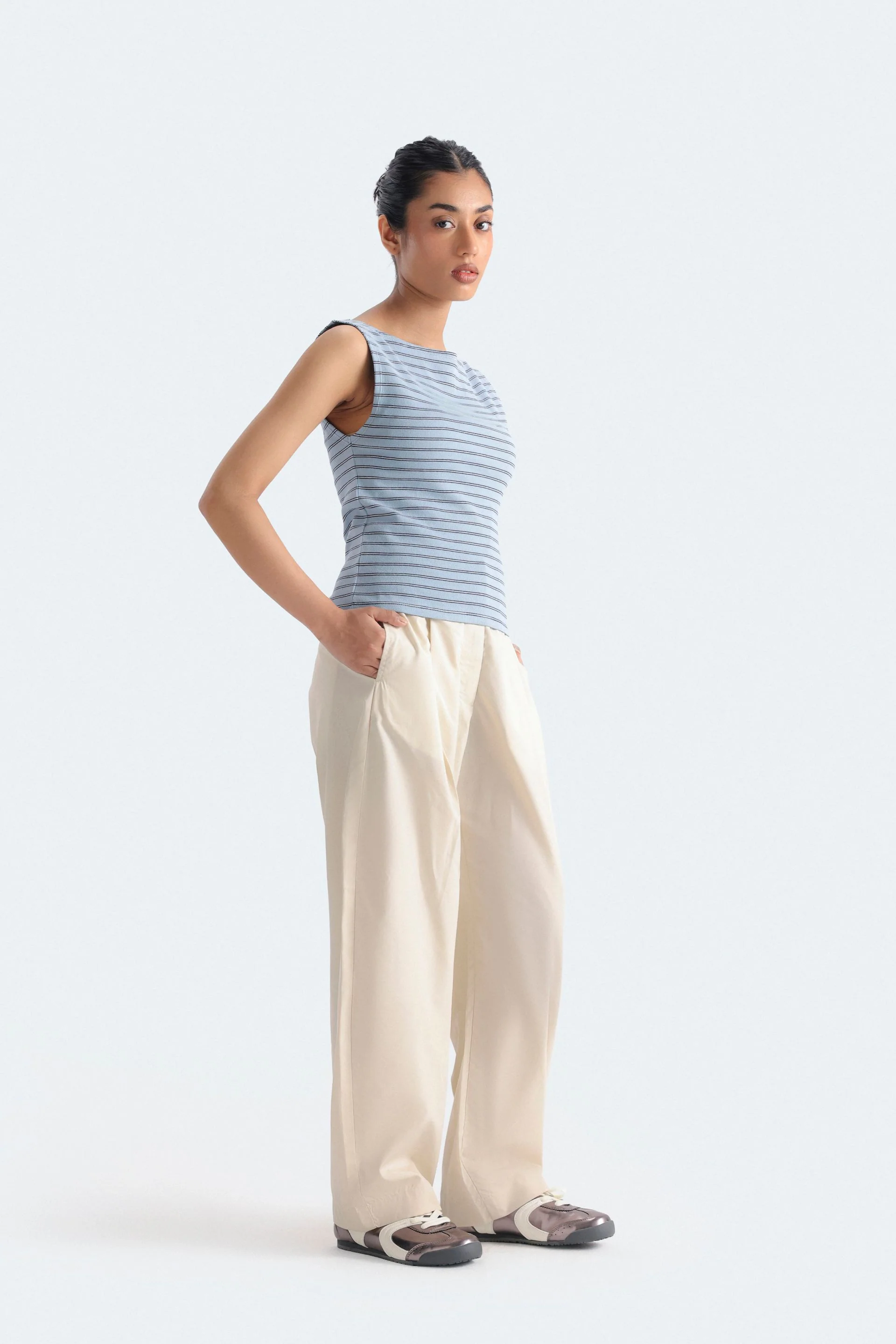 Cropped Striped Tank Top