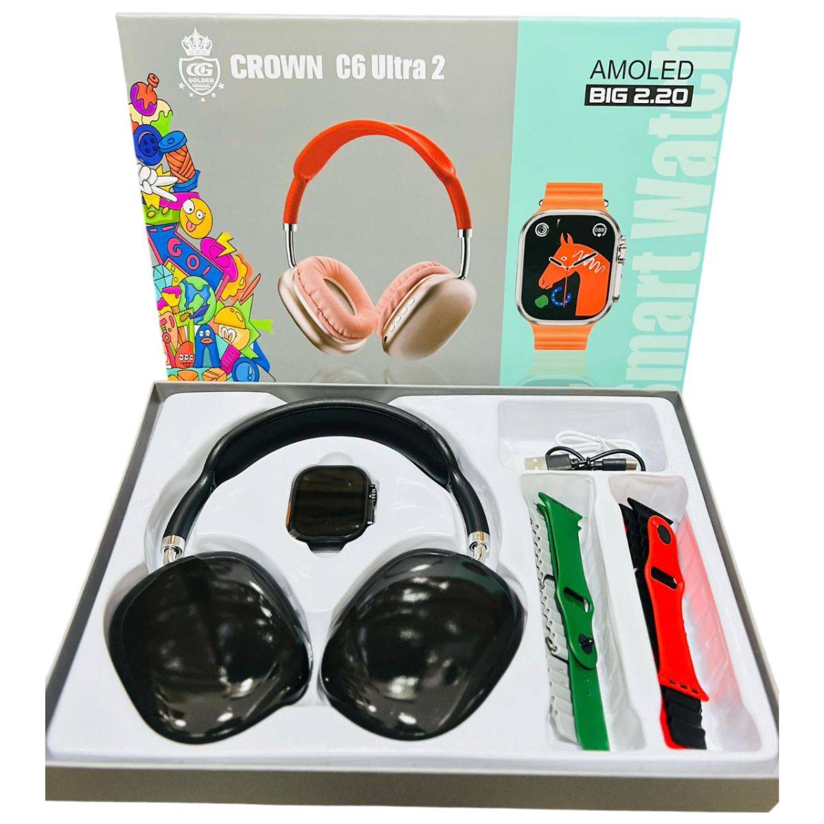 Crown C6 Ultra 2 Smart Watch With Headphone