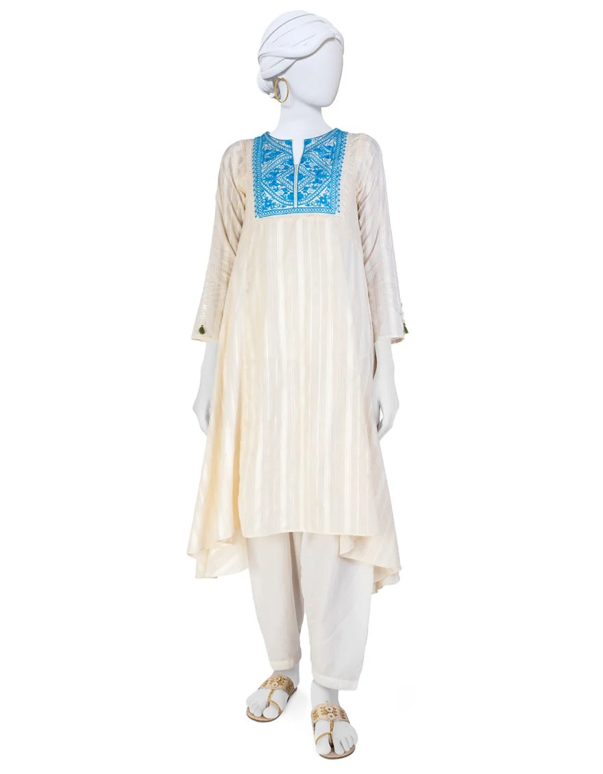 OFF WHITE LAWN KURTA