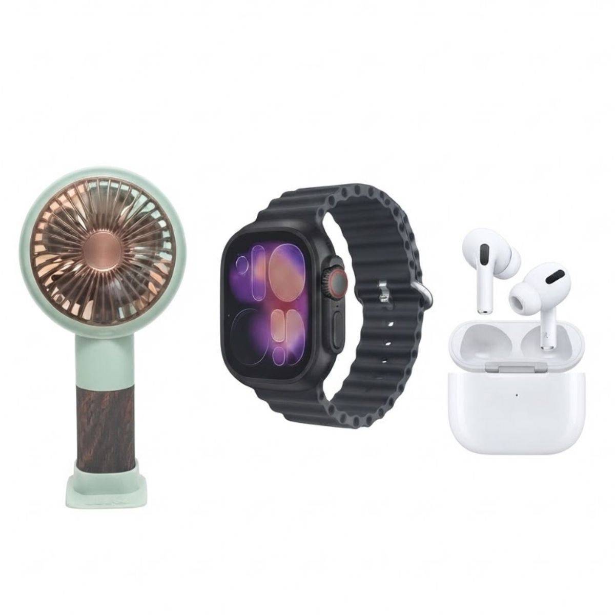 FN-ST02 (6+1) Smart Watch With Earbuds and Fan