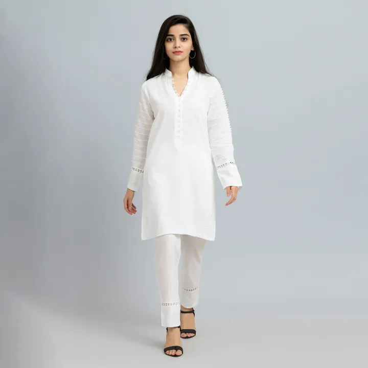 Stylish Solid CO-ORD unStitched 2pc Dresses for Women and Girls, Trendy and Affordable Ready to Wear Outfits in Shalwar Kameez