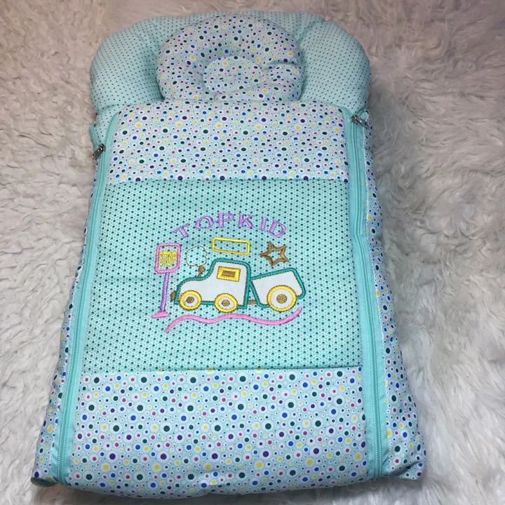 Best Qulaity Darling Baby Sleeping Bag Embroidered with 1 Pillow - Carry Bag - Crib 0-1 Year Infant Portable Baby Cots Net Infant Sleeping Bag - baby bistar gaddi - baby nest bed accessories for baby,