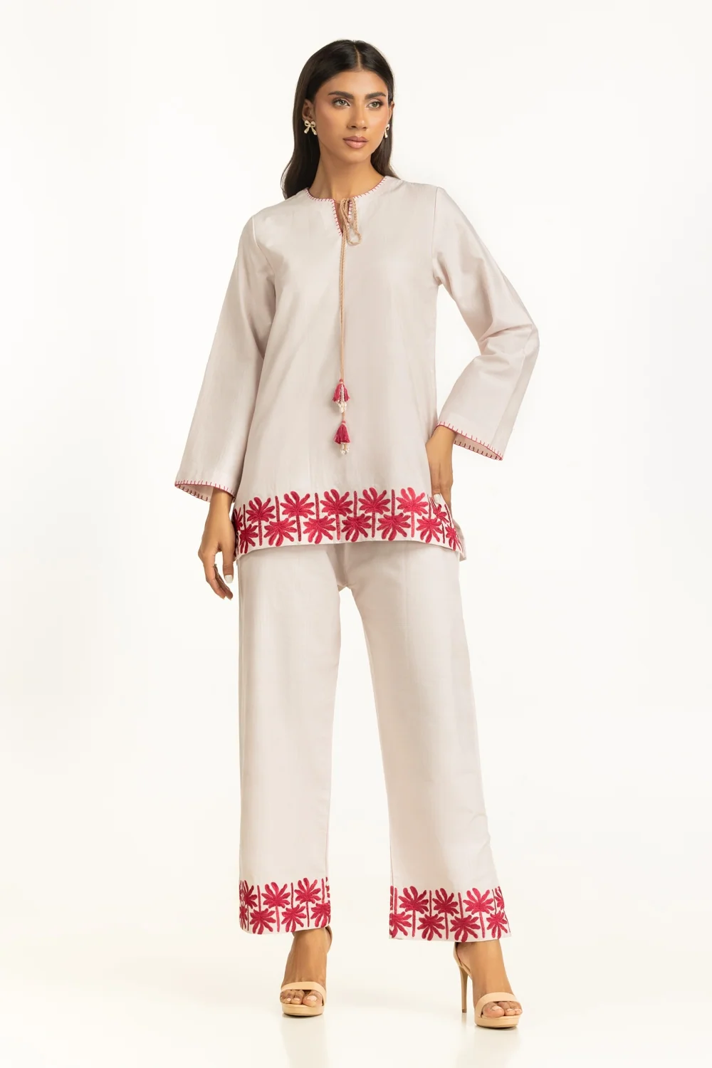 Dobby Embroidered Co-Ord Set