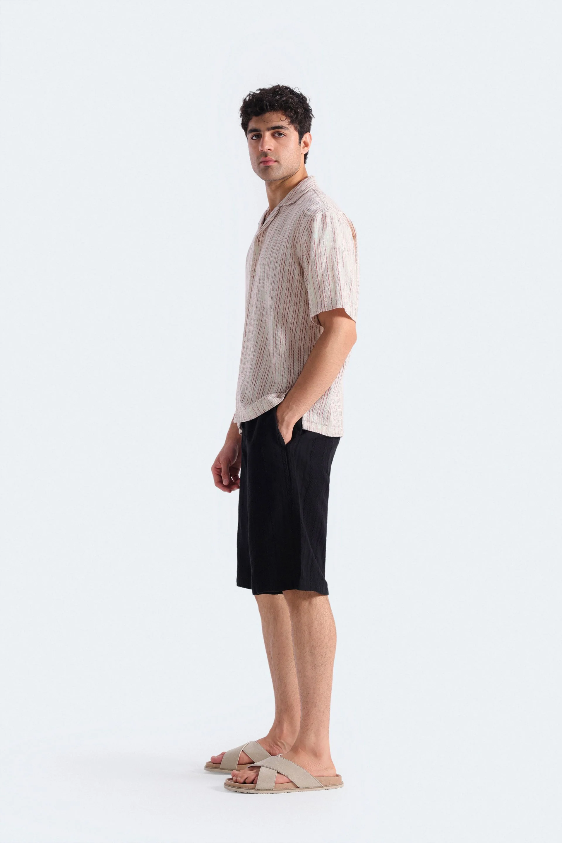Resort Collar Striped Shirt