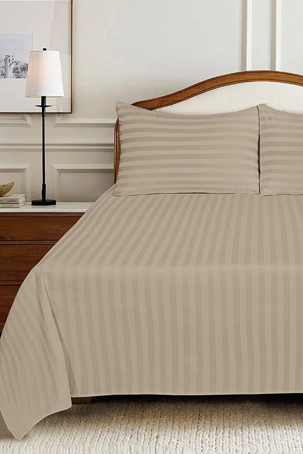 Doe Skin Luxury Stripe Bed Sheet Set