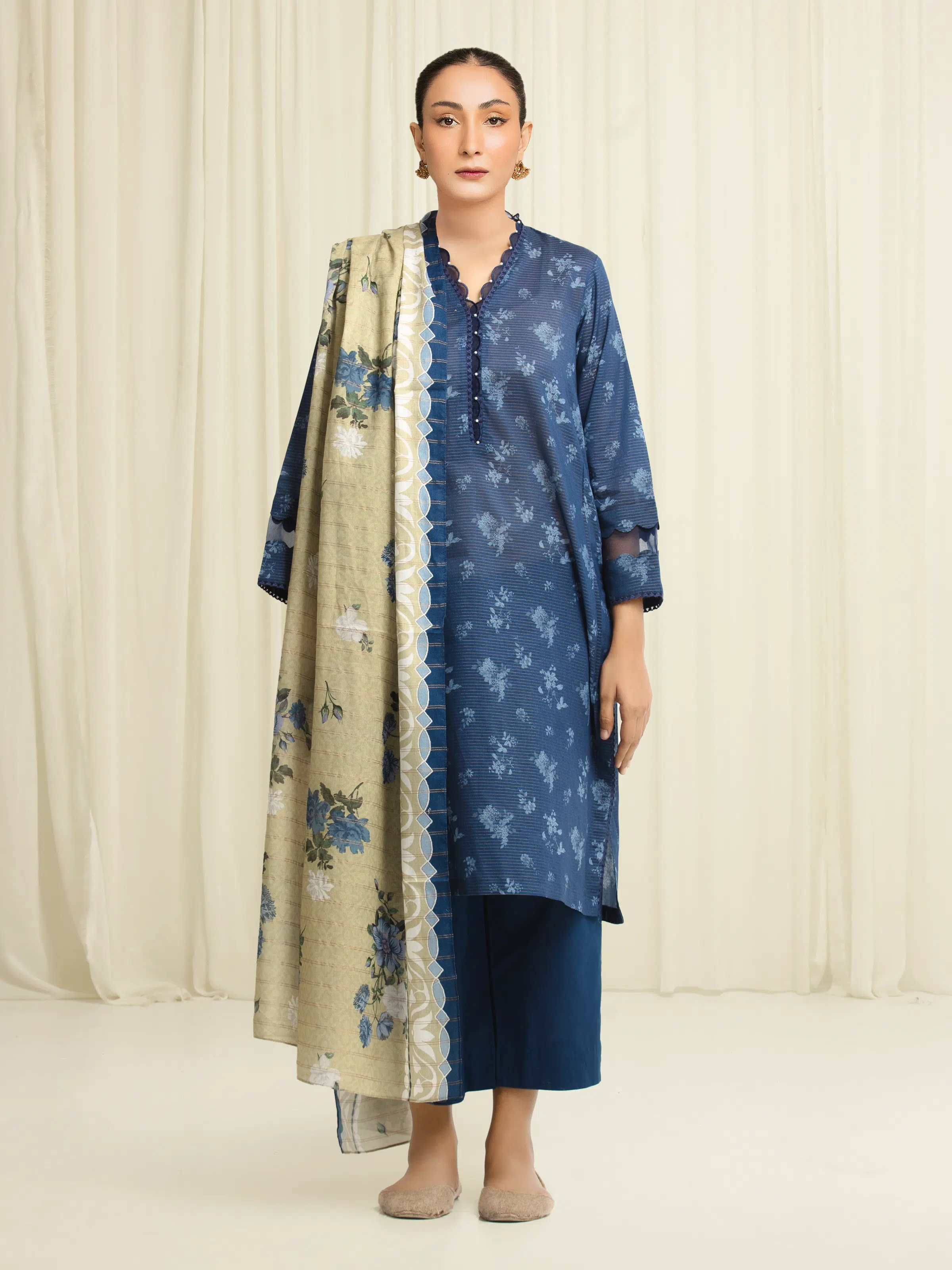 Printed Zari Lawn Suit - EWU6M6-055-3P