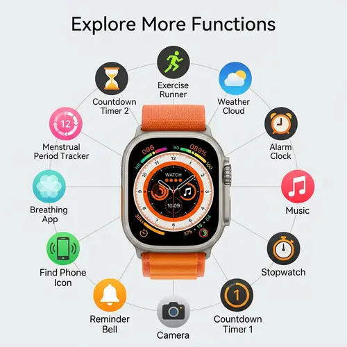 Ultra Smart Watch With 7 Straps