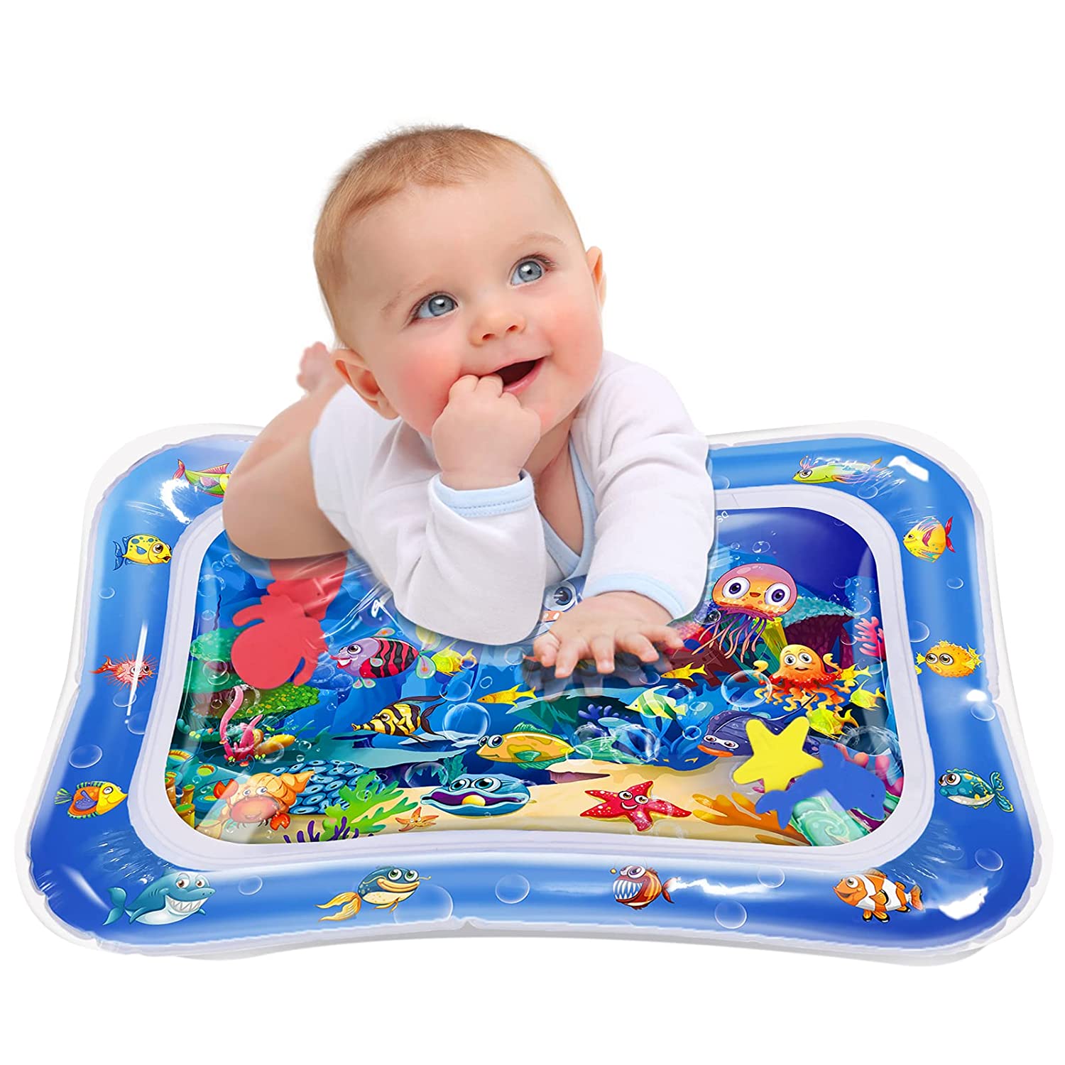 Inflatable Tummy Time Mat, Premium Baby Water Play Mat for Infants and Toddlers for 3 to 24 Months, Strengthen Your Baby's Muscles