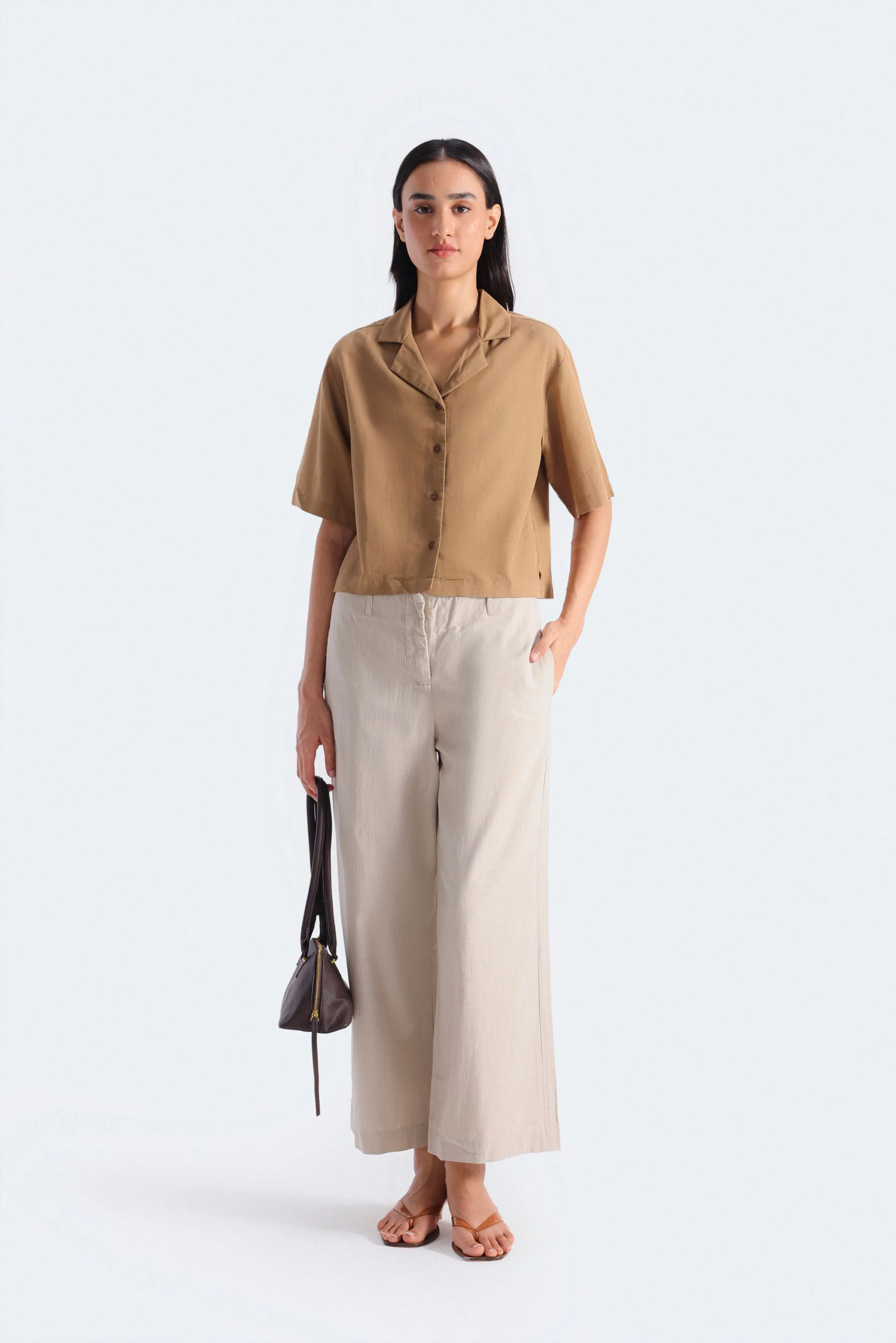 Super Cropped Button Up Shirt