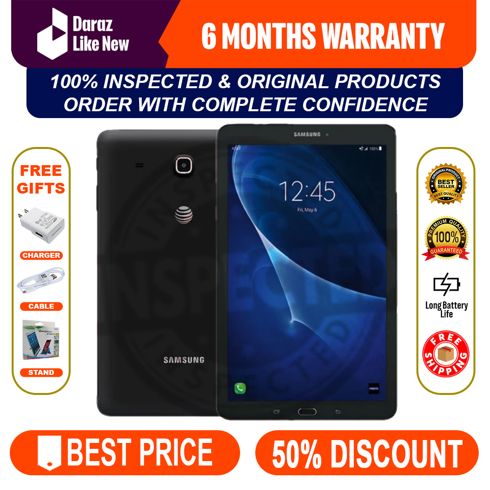 Samsung Galaxy Tab E 8' Inch Tablet | 100% INSPECTED | 2GB RAM | 5000mAh Battery | With Box, Charger, Cable & Free Surprise Gift | Just Like New Condition | High Performance | Reliable | Affordable |
