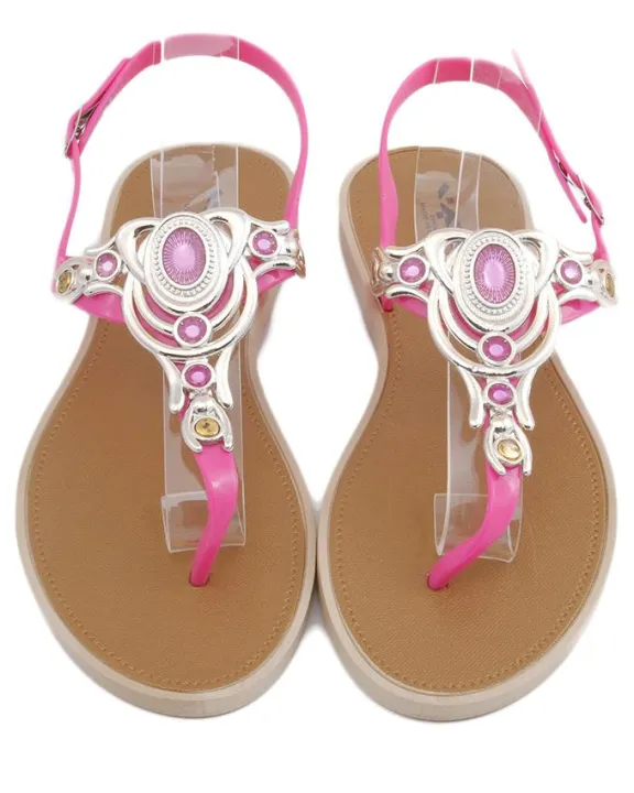 Maya Traders Pink Imported Italian Design Fancy Women's Stylish Flat Sandals - Comfortable Party & Casual Wear - S01