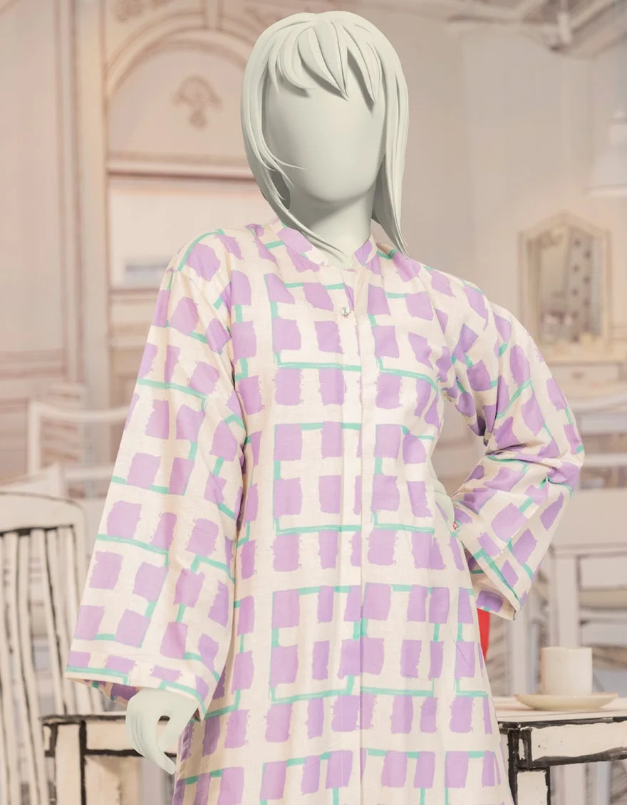 PURPLE CAMBRIC PRINTED KURTI
