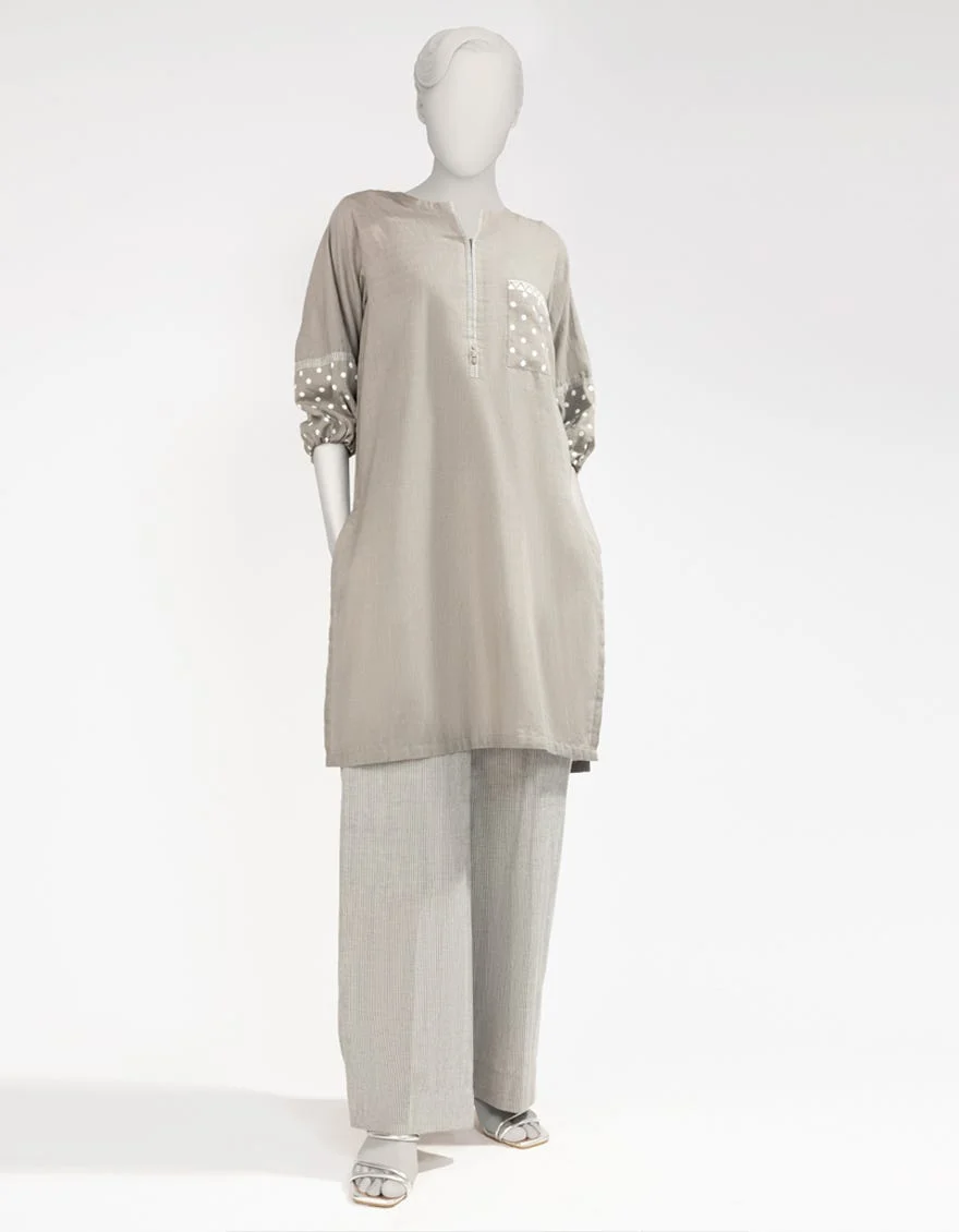 GREY DOBBY DYED CO-ORD SET